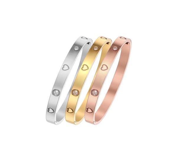 

2021 whole bangle stainless steel love bracelets silver rose gold for women men bracelet couple jewelry8995303, Black