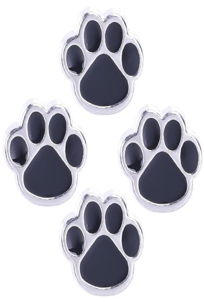 

20pclot floating locket charm black paw charms fit for magnetic glass living memory locket5818519, Bronze;silver