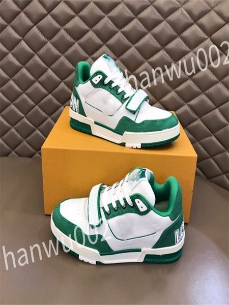 

2023 new luxurys designer sneakers calfskin casual shoes reflective vintage leather trainers all-match stylist sneaker leisure shoe lace-up, Black