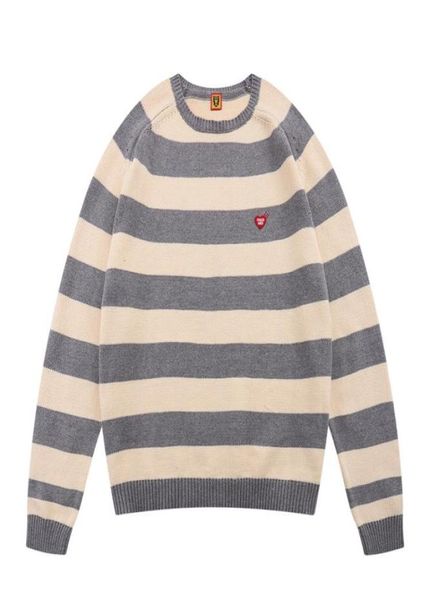 

22ss striped sweater men women black gray knit sweatshirts crewneck5087000