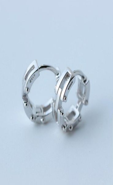

925 sterling silver trendy street accessories women men hoop earring ear cuff clip for women fashion silver jewelry e08286758038, Golden;silver