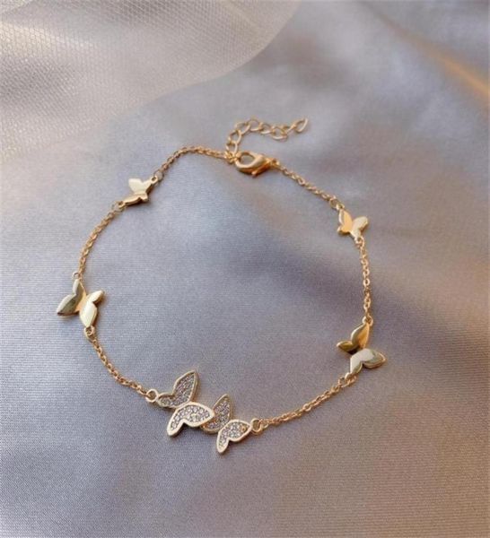 

birthday gift ins cute butterfly girls bracelet fashion personality wedding chain for bride personality women bracelets accessorie5638970, Golden;silver
