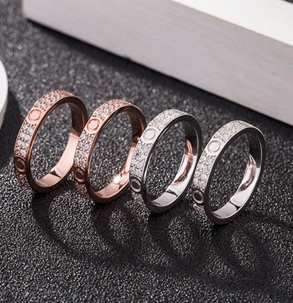 

2022 lovers diamond screw ring womens stainless steel zircon jewelry gifts for woman accessories whole7891258, Silver