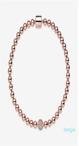 

beautiful women's beads pave 18k rose bracelet summer jewelry for 925 sterling silver hand chain beaded bracelets with ori9614513, Golden;silver