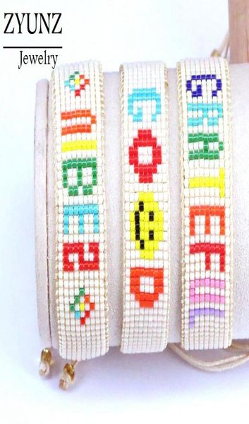 

5pcs rainbow bracelet good letter bracelets for women heart pattern boho jewelry 2020 miyuki beads pulseras mujer7284070, Golden;silver