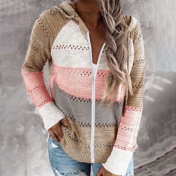 

women's hoodies sweatshirts women's knitting zipper hoodie z230713, Black