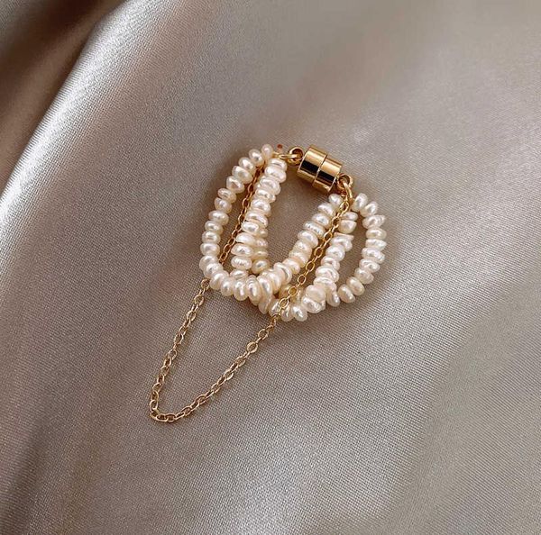 

magnet clasp natural fresh water pearl tassel ear bone clip no hole nvsen super immortal minority personality earrings6150977, Golden