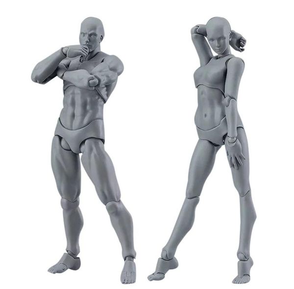 

13cm action figure toys artist movable male female joint figure pvc body figures model mannequin bjd art sketch draw figurine 3d c7042907, White