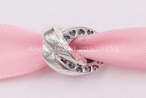 

andy jewel jewelry authentic 925 sterling silver beads p logo & heart bands spacer charms fits european style bracelets & necklace 799035607, Black