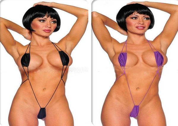 

women swimwear lingerie bikini mini vstring halter bra thong slings micro monokini summer beachwear bathing suits y01580488, Black;white