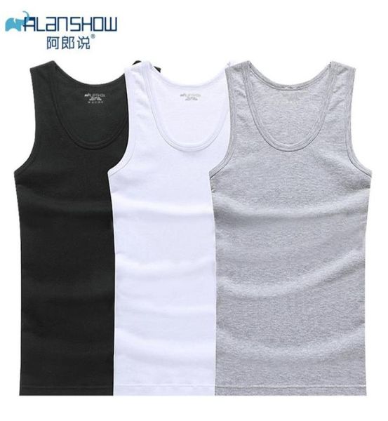 

alanshow lot men cotton tank underwear mens undershirt transparent shirts male bodyshaper fitness wrestling singlets lj201117473642, Black;brown