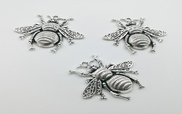 

20pcslot big fat bee insects alloy charms pendants retro jewelry diy keychain ancient silver pendant for bracelet earrings 38x40m7686111, Bronze;silver