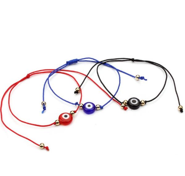 

20pcslot lucky string evil eye lucky red cord adjustable bracelet diy jewelry3119473, Golden;silver