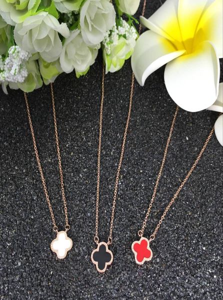 

clover pendant necklace female titanium steel jewelry japanese and korean fashion clavicle chain girlfriend student birthday gift4144271, Silver
