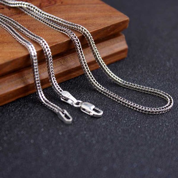

pendant necklaces real s925 sterling silver 925 classics weave fox tail chopin chain personalized necklace for men women fine jewelry gift h