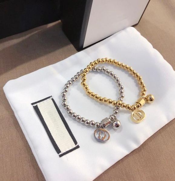 

bangle jewelry bracelets link chain letter pendant 18k gold silver luxury charm designer accessories women stainless steel6863204, Black