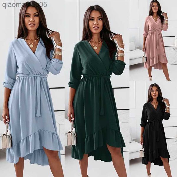 

maternity dress for pregnant women clothes casual v-neck long sleeve dress elegant pregnancy pshoot dress vestidos l230712, White