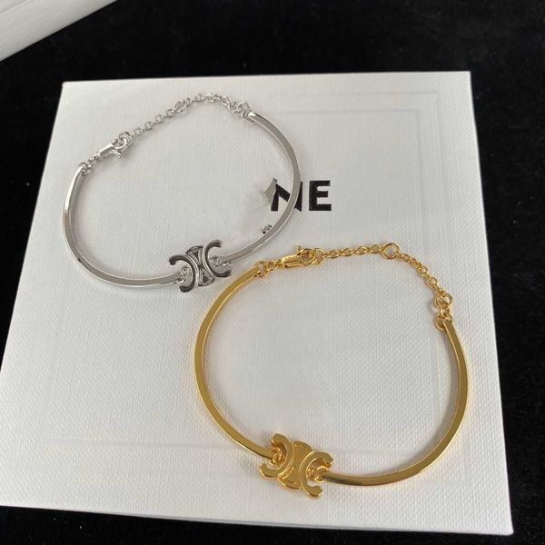 

arc de triomphe letter classic brass fashion simple bracelet allergy small design handpiece, Golden;silver