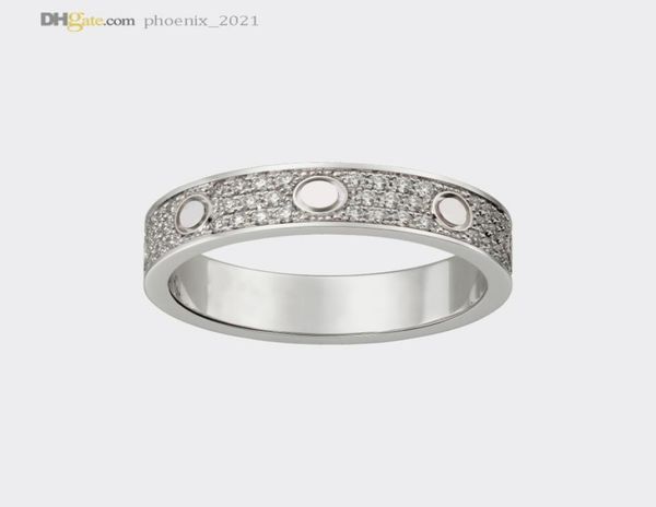 

designer rings love ring carti band diamondpave wedding ring silver womenmen luxury jewelry titanium steel goldplated never fad5618830