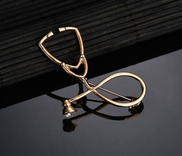 

2 color brooches doctor nurse stethoscope brooch medical jewelry enamel pin denim jackets collar badge pin8453639, Gray
