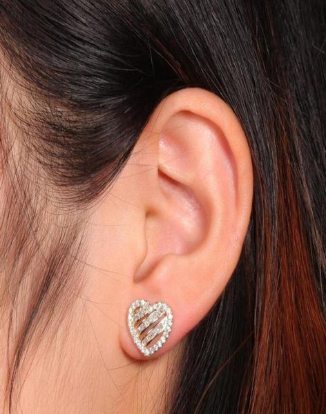 

diamond stud earrings 925 silvery anniversary birthday christmas gift jewelry dainty earrings for women wedding jewlery love gift2605874, Silver