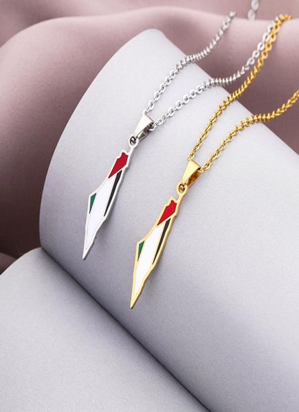

israel and palestine map pendant necklace fashion light luxury women039s clavicle chain personality pendant gift1364996, Silver