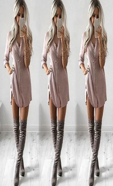 

casual dresses women blouse shirt dress summer loose long sleeve shirts1882361, Black;gray