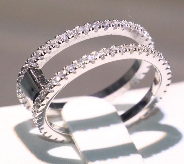 

infinity sparkling luxury jewelry real 100 925 sterling silver white 5a cz diamond gemstones promise wedding engagement band ring6082881, Slivery;golden