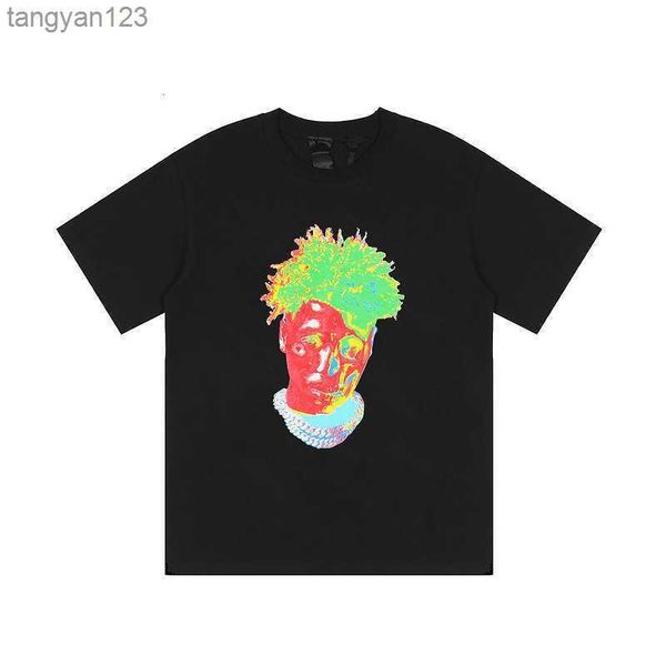 

vlon fashion big v graffiti printed youngboy short sleeve t-shirt hip hop large commemorative men's half, White;black