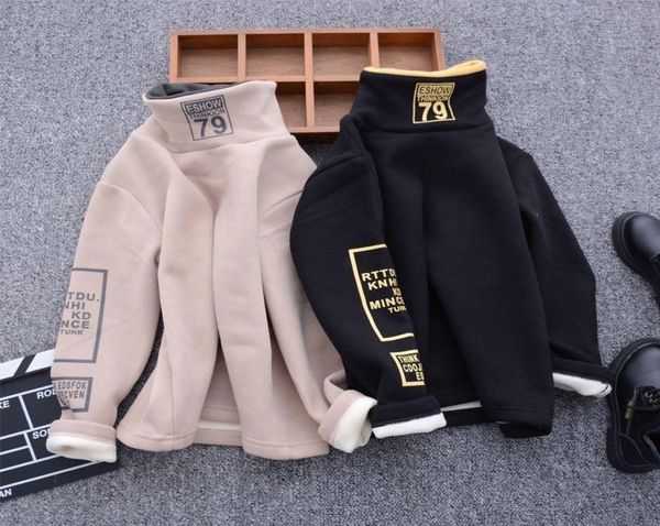 

children039s sweater plus velvet thickening autumn and winter clothes for boys and girls big children039s winter longsleev5701816, Black