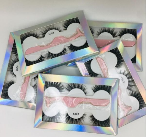 

3d faux mink eyelashes with tweezers thick wipy fluffy dramatic false lashes9233144