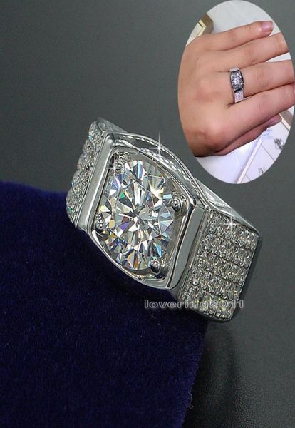

choucong men engagement band ring round 4ct diamond 925 sterling silver party wedding ring sz 713 gift5661541, Slivery;golden