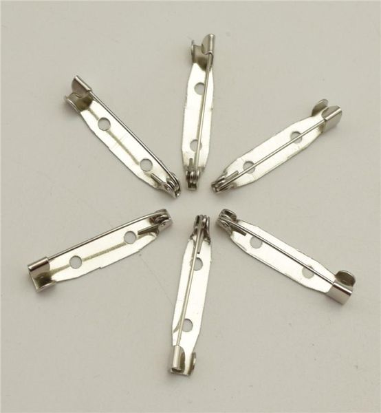 

1000pcs 25mm safety lock back bar pin diy brooch base dual brooch back base with safety pin use for brooch and hair jewelry1554038, Silver