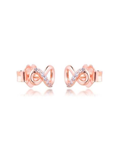 

earrings for women rose infinity stud earring pendientes kolczyki earings aretes brincos 925 sterling silver jewelry9092584, Golden;silver