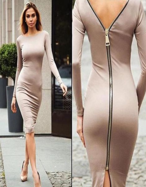 

women backless dress knee length back zipper pattern one piece evening wine red bodycon dresses8910837, Black;gray
