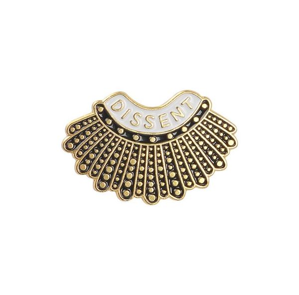 

letter dissent brooches for women cartoon female justice ginsburg theme enamel paint lapel pins badges gift bag accessories gold s4868377, Gray