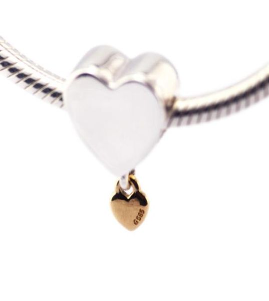 

pandulaso valentine039s day two hearts dangle charm gold plated fit original charms bracelets for woman 925 sterling silver jew1890592, Black