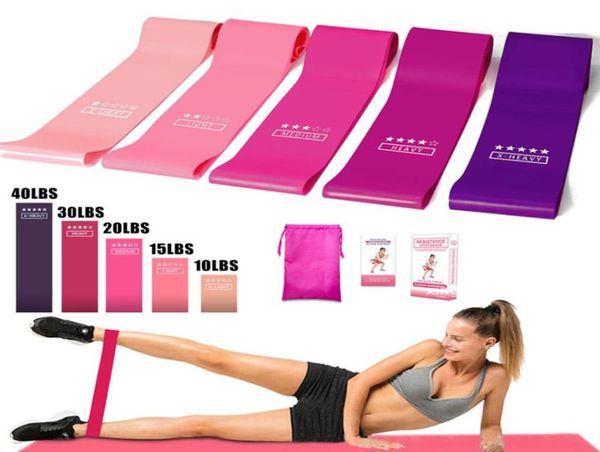 

5pcs set resistance band fitness 5 levels latex gym strength training rubber loops bands fitness equipment sports yoga belt with p5385144