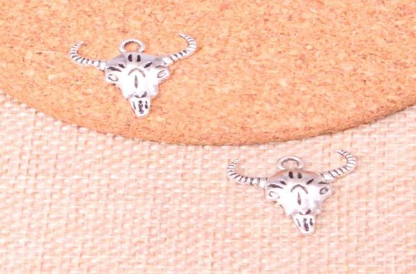 

109pcs charms skull bull ox 2120mm antique making pendant fitvintage tibetan silverdiy handmade jewelry5884083, Bronze;silver
