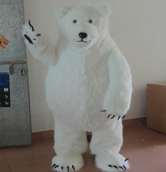 

halloween huge polar bear mascot costume size cartoon plush fat white bears christmas carnival party costumes7641499, Red;yellow