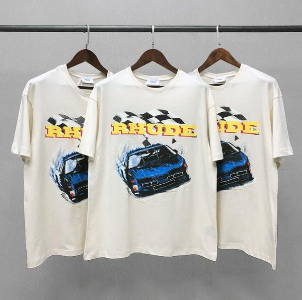 

t-shirt personality racing short-sleeved high street trend hip-hop men and women couple t-shirt2503362, White;black