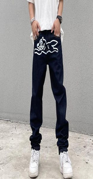 

men039s jeans high street men flying dog print straight loose casual denim pant vintage harajuku washed trousers hip hop street7885970, Blue