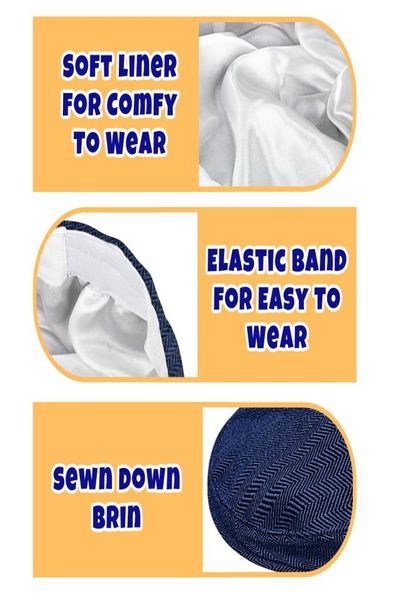 

baby boys herringbone flat hat kids child elastic berets hats children party cap infant hat toddler lid vintage driver caps227c4488910, Yellow