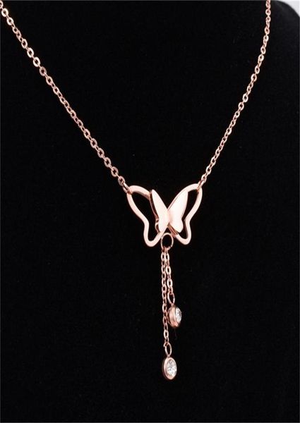 

stainless steel butterfly pendant necklace women girl birthday party necklaces romantic valentine gift jewelry c34093221, Silver