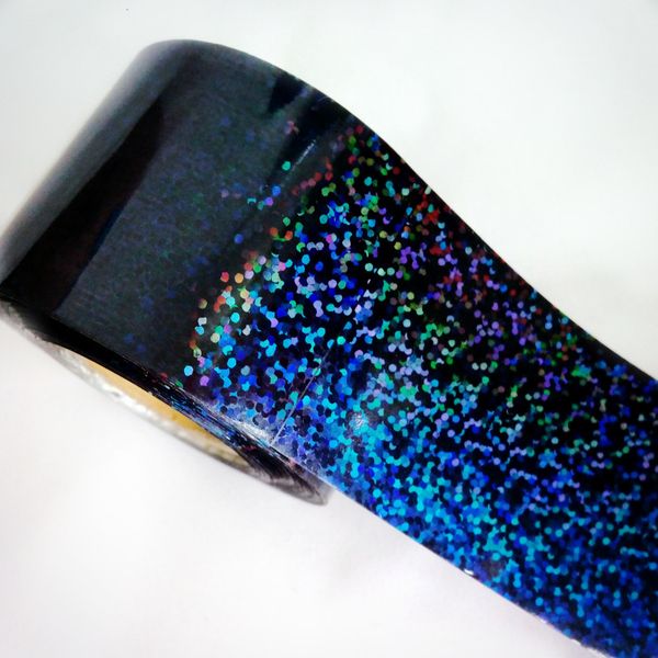 

stickers decals 1roll holographic nail transfer foil wholesale roll laser black silver holo art tips easy to diy 230712