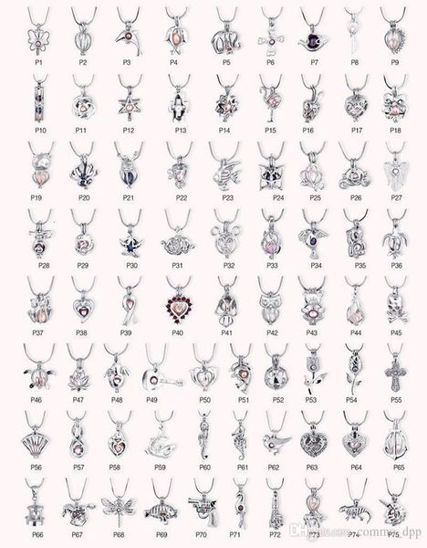 

dhl 251 styles pearl cage pendant opening cages locket charm and 925 sterling silver smooth chains fashion diy jewelry mountings9646628