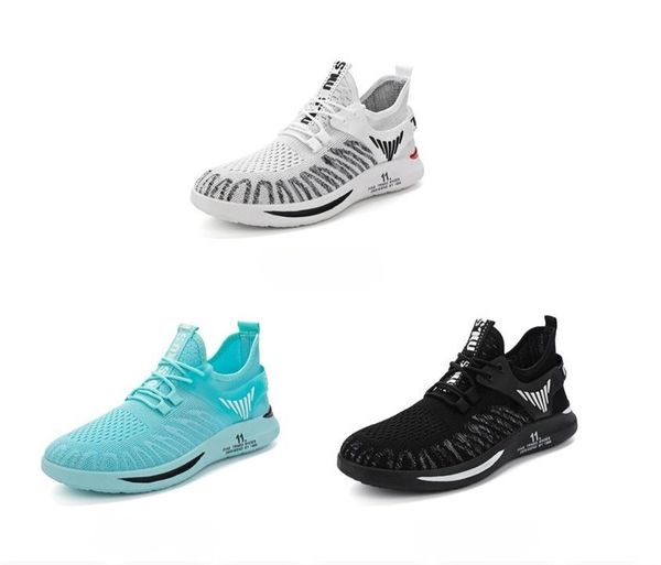 

men's new fashion men's shoes breathable wear-resistant fly pre-lacing low-round casual sneakers, Black