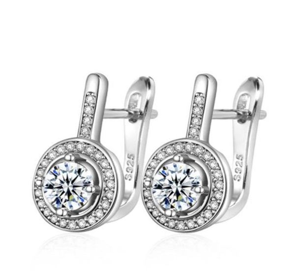 

kinel simple round cz zircon stud earrings for women fashion silver color bridal wedding earrings ol crystal jewelry gifts4018979