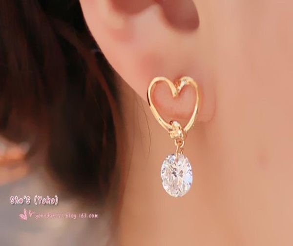 

high end earrings tassels love zircon anti allergic earrings whole 3408153, Golden;silver