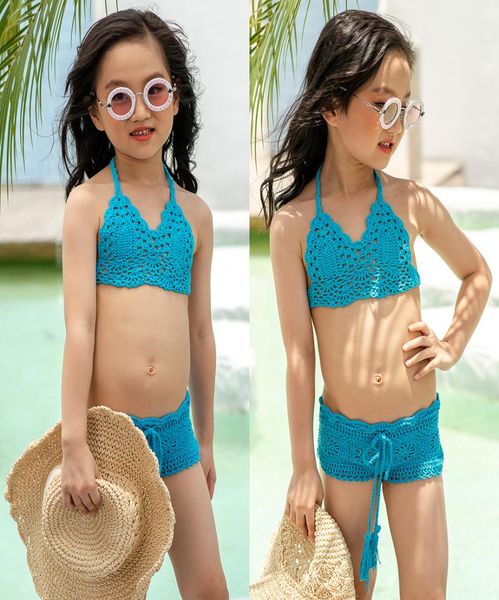

crochet children039s swimwear kids girl swimming suit kids biquini infantil baby swimsuit bikini girl 2020 summer bathing suit1212988, White;black